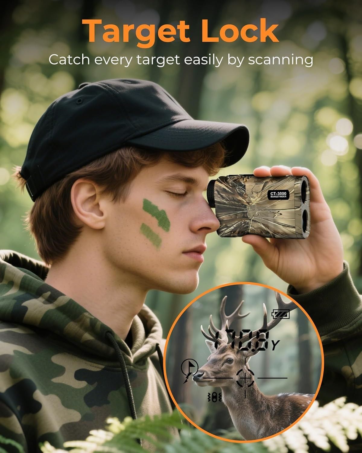 Ultra Long Range & Fast Accuracy: CIGMAN upgraded range finder measures from 5 to 3280 yards with an accuracy V413-CT3000