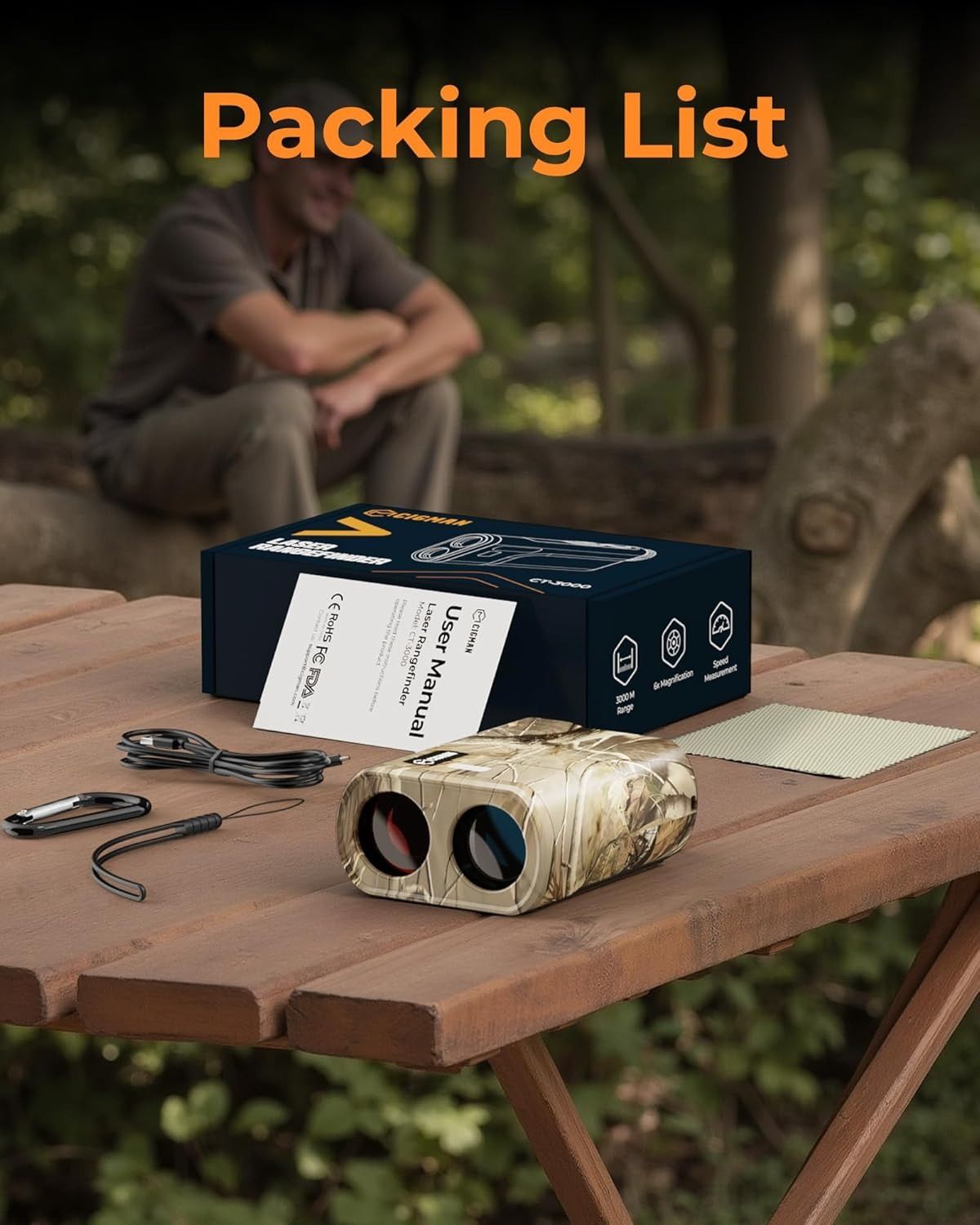 Ultra Long Range & Fast Accuracy: CIGMAN upgraded range finder measures from 5 to 3280 yards with an accuracy V413-CT3000