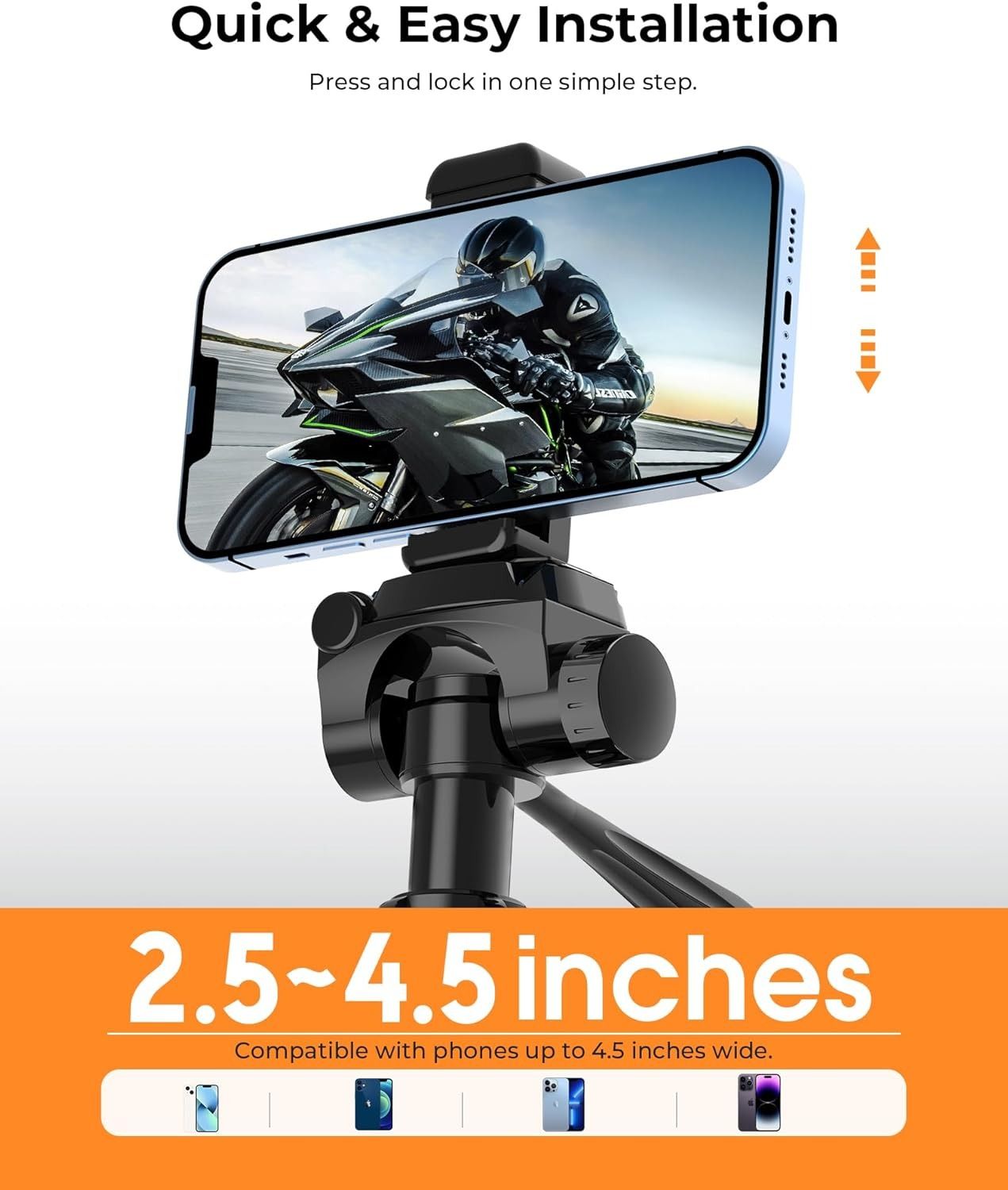 CIGMAN 59-inch Lightweight Adjustable Laser Level Tripod with 3-Way Swivel Pan Head, Bubble Level, Phone V413-CTP-01