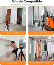 CIGMAN 59-inch Lightweight Adjustable Laser Level Tripod with 3-Way Swivel Pan Head, Bubble Level, Phone V413-CTP-01
