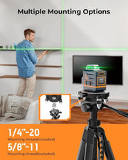 CIGMAN 59-inch Lightweight Adjustable Laser Level Tripod with 3-Way Swivel Pan Head, Bubble Level, Phone V413-CTP-01