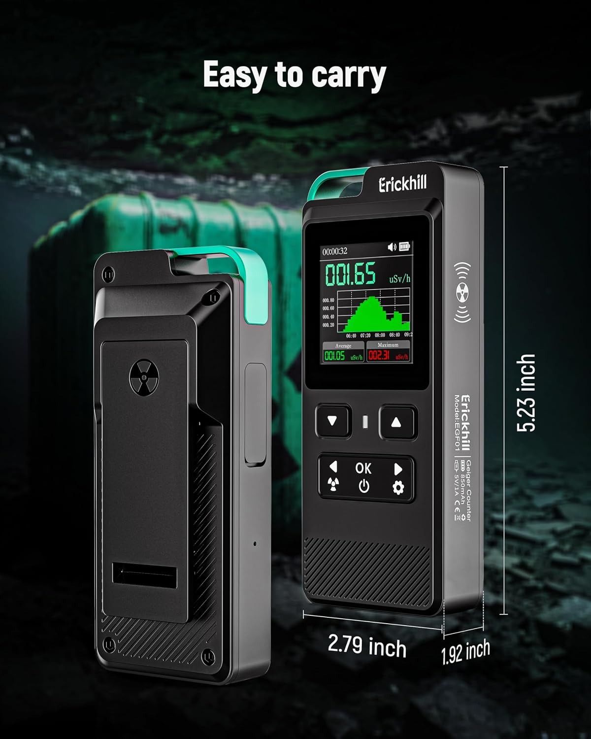ERICKHILL 3 in 1 EMF Detector, Electromagnetic Field Radiation Detector