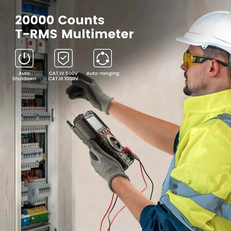 KAIWEETS HT118E Digital Multimeter TRMS 20000 Counts with Higher Resolution Auto-Ranging Voltmeter Accurately V413-HT118E