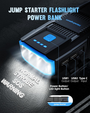 HEMINGSON 2000A Peak Battery Jump Starter Portable with 4 Modes LED Lights