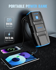 HEMINGSON 2000A Peak Battery Jump Starter Portable with 4 Modes LED Lights
