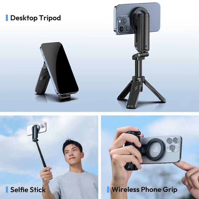 Ulanzi JJ03 Magnetic Phone Tripod Wireless Phone Grip Selfie Stick Desktop Tripod with Remote Control V413-JJ03