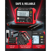 KAIWEETS Megohmmeter, Insulation Resistance Tester, Up to 100Gohm, 50V/100V/250V/500V/1000V, One-Touch V413-KE1000