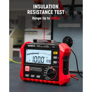KAIWEETS Megohmmeter, Insulation Resistance Tester, Up to 100Gohm, 50V/100V/250V/500V/1000V, One-Touch V413-KE1000