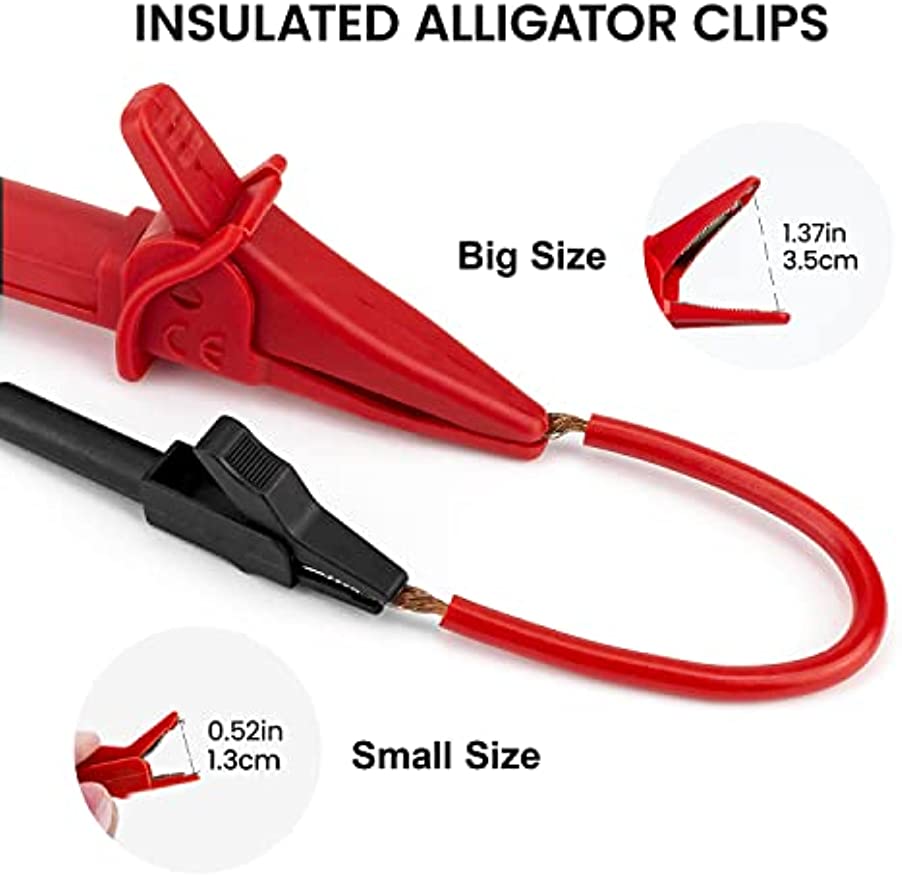 KAIWEETS 23PCS Multimeter Test Leads Kit with Replaceable Precision Probes Set and Alligator Clips, Test V413-KET05