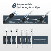 KAIWEETS KETS02 Smart Digital Soldering Iron Kit 65W Programmable AU Plug V413-KETS02