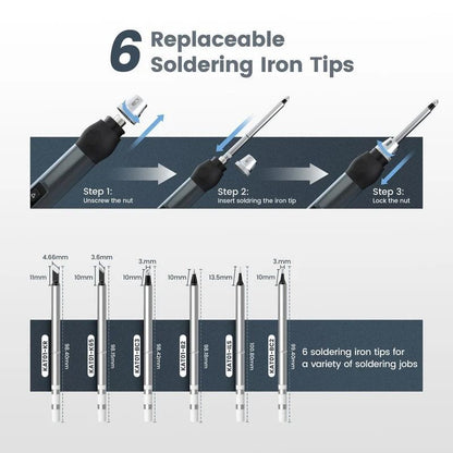 KAIWEETS KETS02 Smart Digital Soldering Iron Kit 65W Programmable AU Plug V413-KETS02