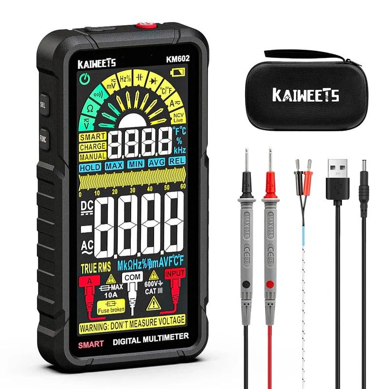 KAIWEETS Smart Multimeter Rechargeable Electrical Tester with Auto Ranging Digital Voltmeter Measures Voltage V413-KM602