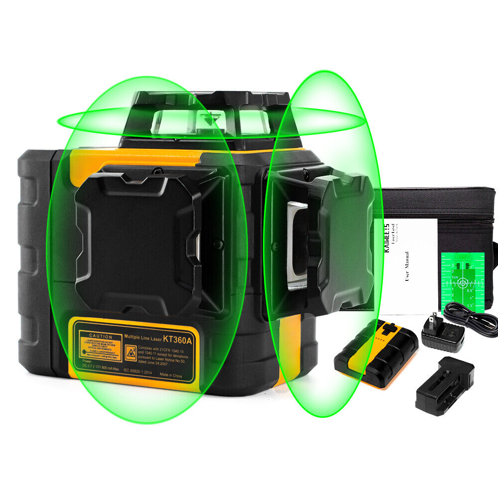 KAIWEETS KT360A Green Laser Level 3 X 360 degrees Rotary Self Leveling with 1 Rechargeable Battery V413-KT360A