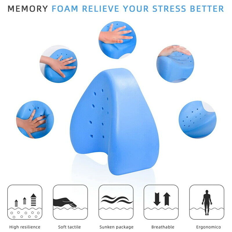 Leg Knee Support Pillow, Orthopedic Memory Foam Wedge Contour Pillow for Thighs, Leg Pillow for Back Hip Legs V413-LEG-PILLOW-BLUE