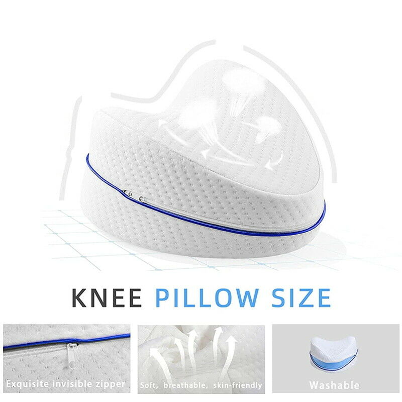 Leg Knee Support Pillow, Orthopedic Memory Foam Wedge Contour Pillow for Thighs, Leg Pillow for Back Hip Legs V413-LEG-PILLOW-BLUE