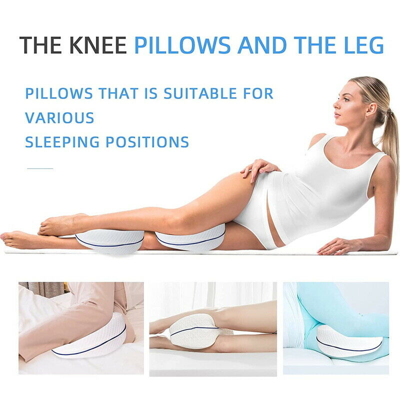 Leg Knee Support Pillow, Orthopedic Memory Foam Wedge Contour Pillow for Thighs, Leg Pillow for Back Hip Legs V413-LEG-PILLOW-BLUE