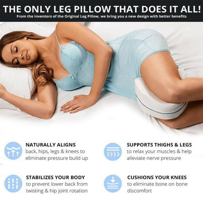 Leg Knee Support Pillow, Orthopedic Memory Foam Wedge Contour Pillow for Thighs, Leg Pillow for Back Hip Legs V413-LEG-PILLOW-BLUE