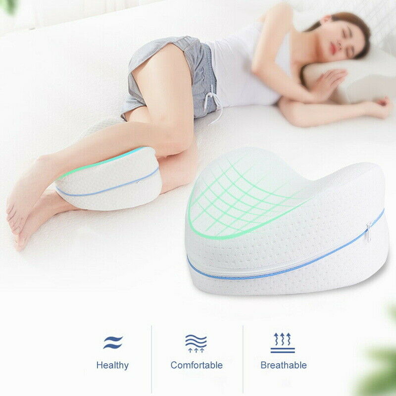 Leg Knee Support Pillow, Orthopedic Memory Foam Wedge Contour Pillow for Thighs, Leg Pillow for Back Hip Legs V413-LEG-PILLOW-BLUE