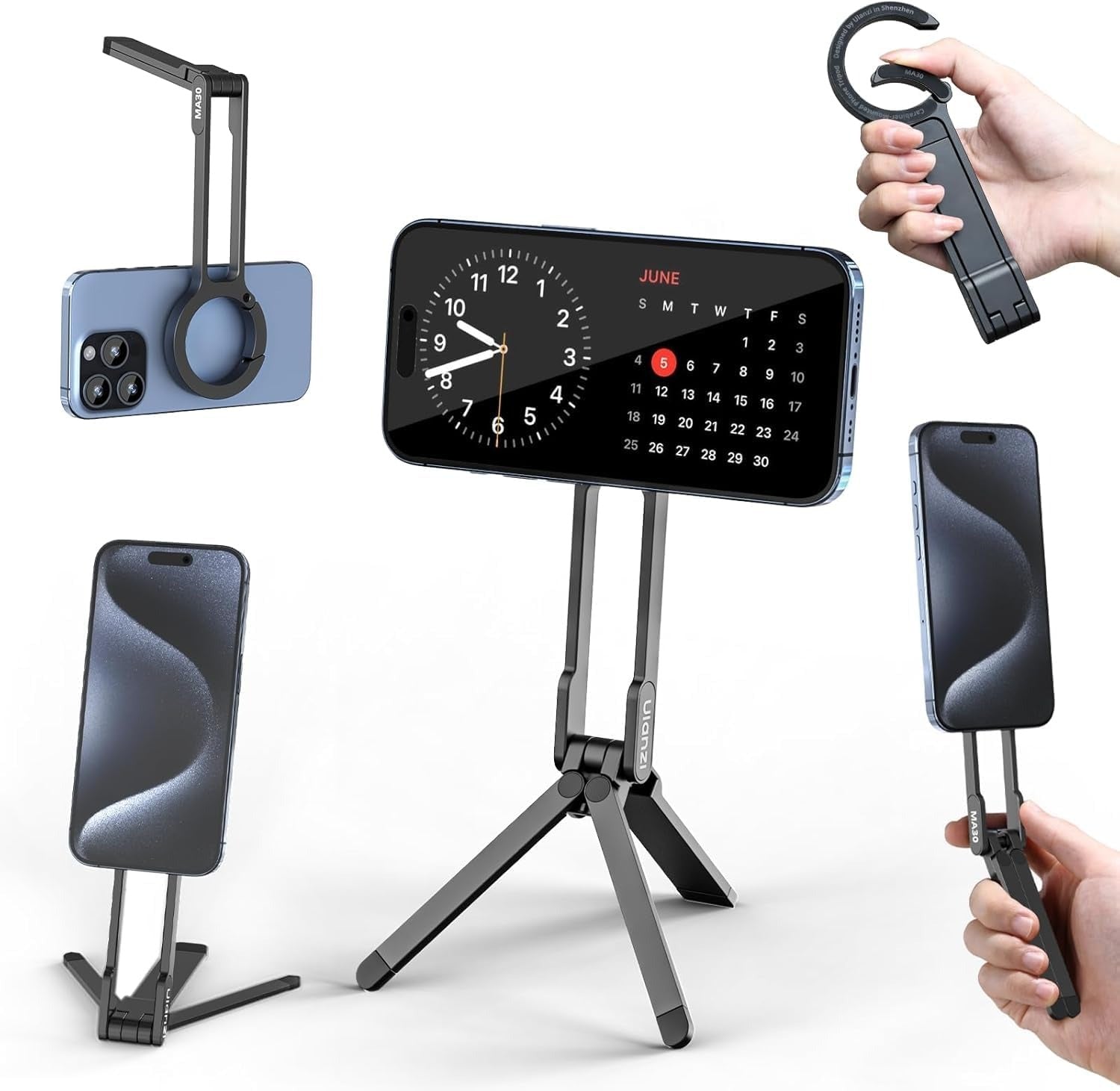 ULANZI MA30 Magnetic Phone Tripod Stand for iPhone - Aluminium Maglock Smartphone Mini Tripod Pocket Cell V413-M030