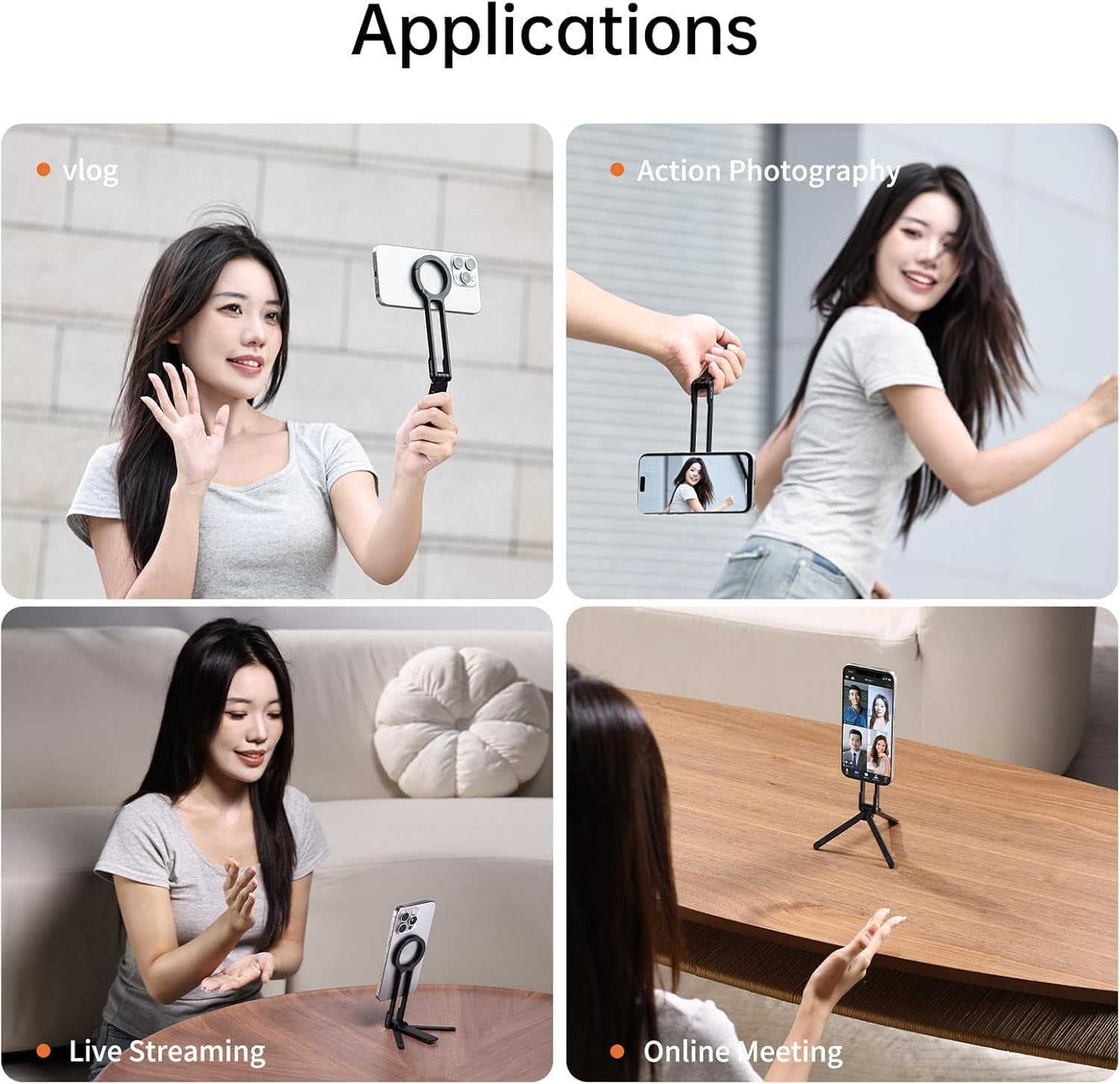 ULANZI MA30 Magnetic Phone Tripod Stand for iPhone - Aluminium Maglock Smartphone Mini Tripod Pocket Cell V413-M030
