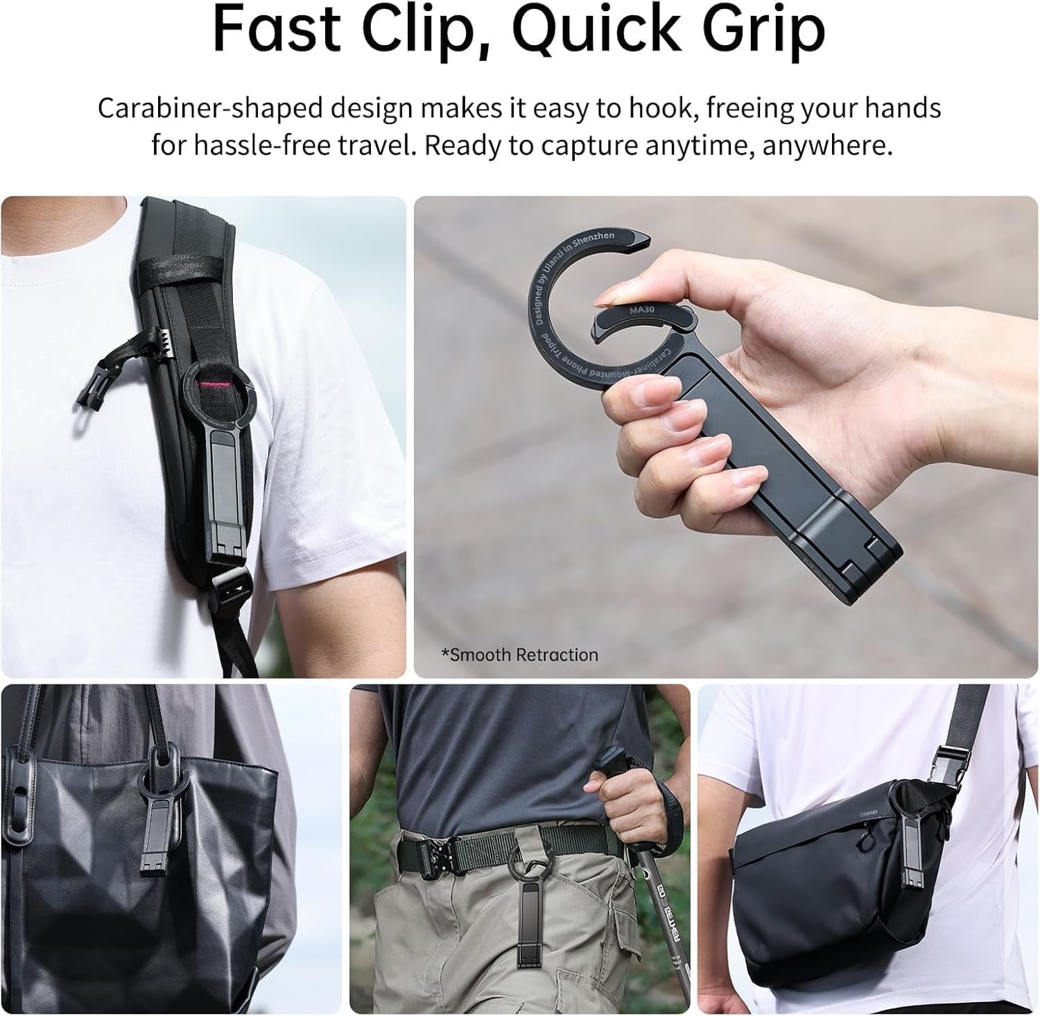 ULANZI MA30 Magnetic Phone Tripod Stand for iPhone - Aluminium Maglock Smartphone Mini Tripod Pocket Cell V413-M076
