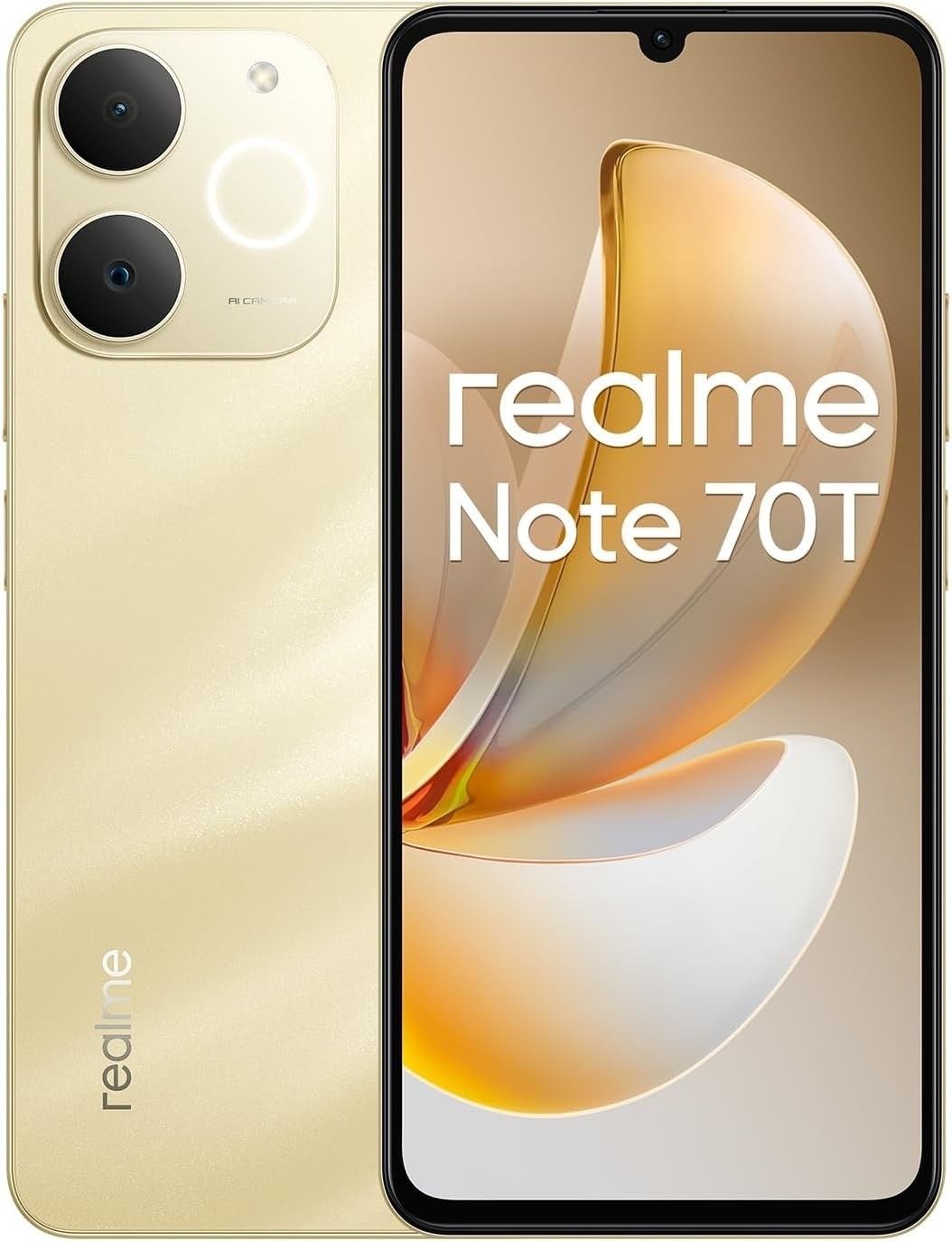 Realme Note 70T 4G Smartphone 4+256GB, Black, 6.75-inch screen, 90Hz Waterproof V413-N70T-G-4-256