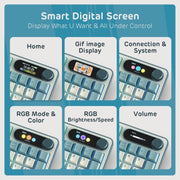 RK ROYAL KLUDGE S98 Mechanical Keyboard w/Smart Display & Knob, Top Mount 96% Wireless Mechanical Keyboard V413-RKS98-CL-CSWITCH