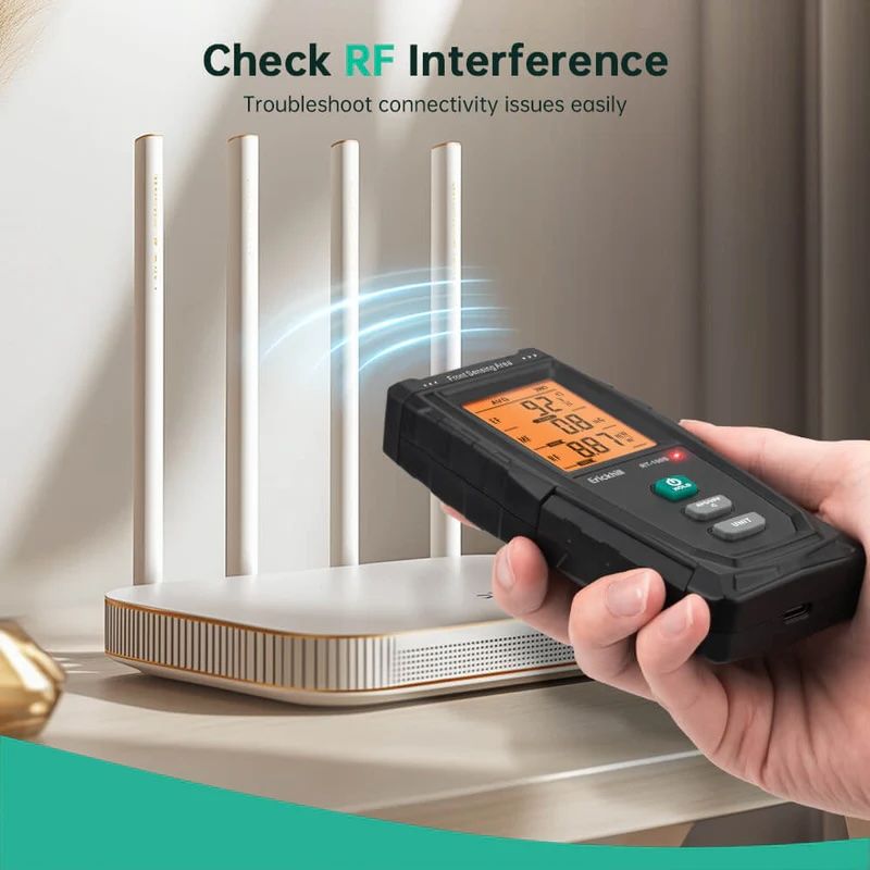 ERICKHILL 3 in 1 EMF Detector, Electromagnetic Field Radiation Detector for EF, RF, MF, WiFi,5G Signal,Triple V413-RT-100S