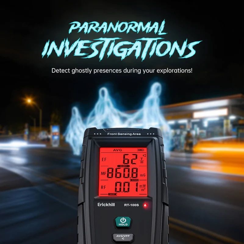 ERICKHILL 3 in 1 EMF Detector, Electromagnetic Field Radiation Detector for EF, RF, MF, WiFi,5G Signal,Triple V413-RT-100S