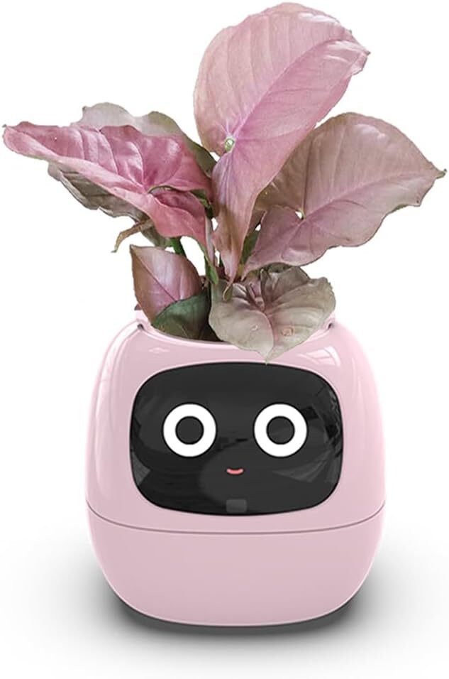 Intelligent Flower Pot, Electronic Bud, Maintenance Plant Assistant, Fun Interactive Flower Pot, Indoor Green V413-SMART-POT-PINK