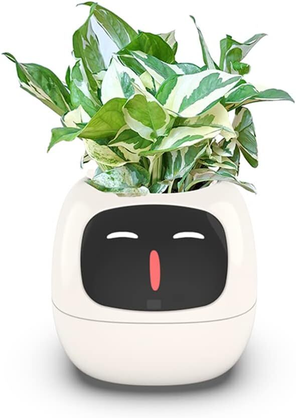 Intelligent Flower Pot, Electronic Bud, Maintenance Plant Assistant, Fun Interactive Flower Pot, Indoor Green V413-SMART-POT-WHITE