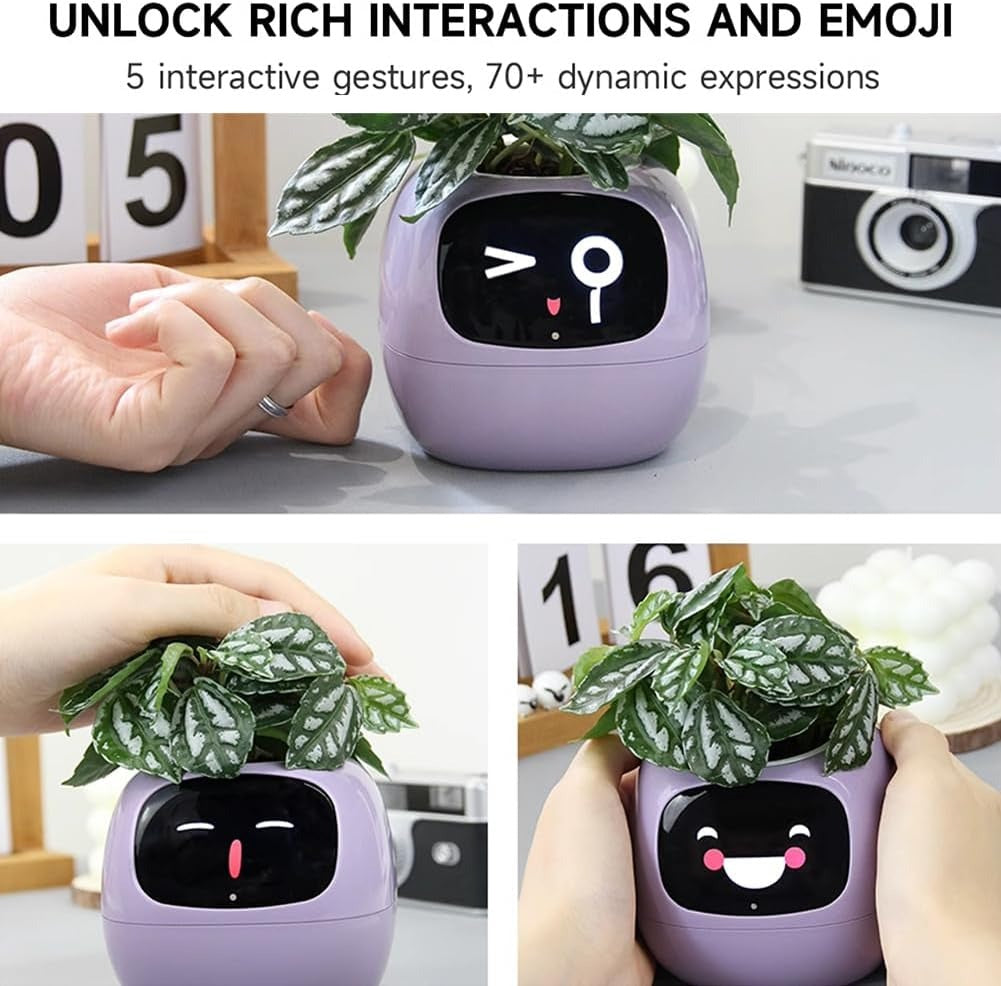Intelligent Flower Pot, Electronic Bud, Maintenance Plant Assistant, Fun Interactive Flower Pot, Indoor Green V413-SMART-POT-WHITE