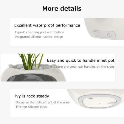 Intelligent Flower Pot, Electronic Bud, Maintenance Plant Assistant, Fun Interactive Flower Pot, Indoor Green V413-SMART-POT-WHITE