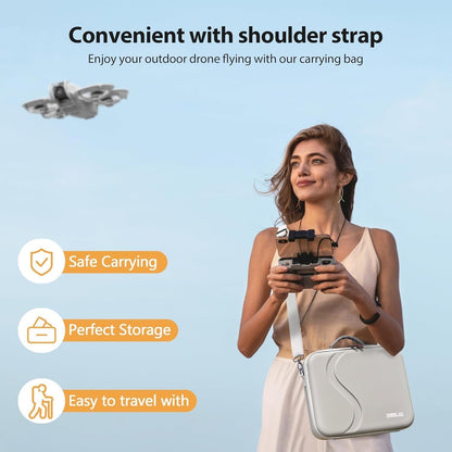 STARTRC Carrying Case for DJI Neo Portable PU Storage Protective Bag for DJI Neo Fly More Combo Accessories, V413-ST-1123988-NEO-CASE-GREY