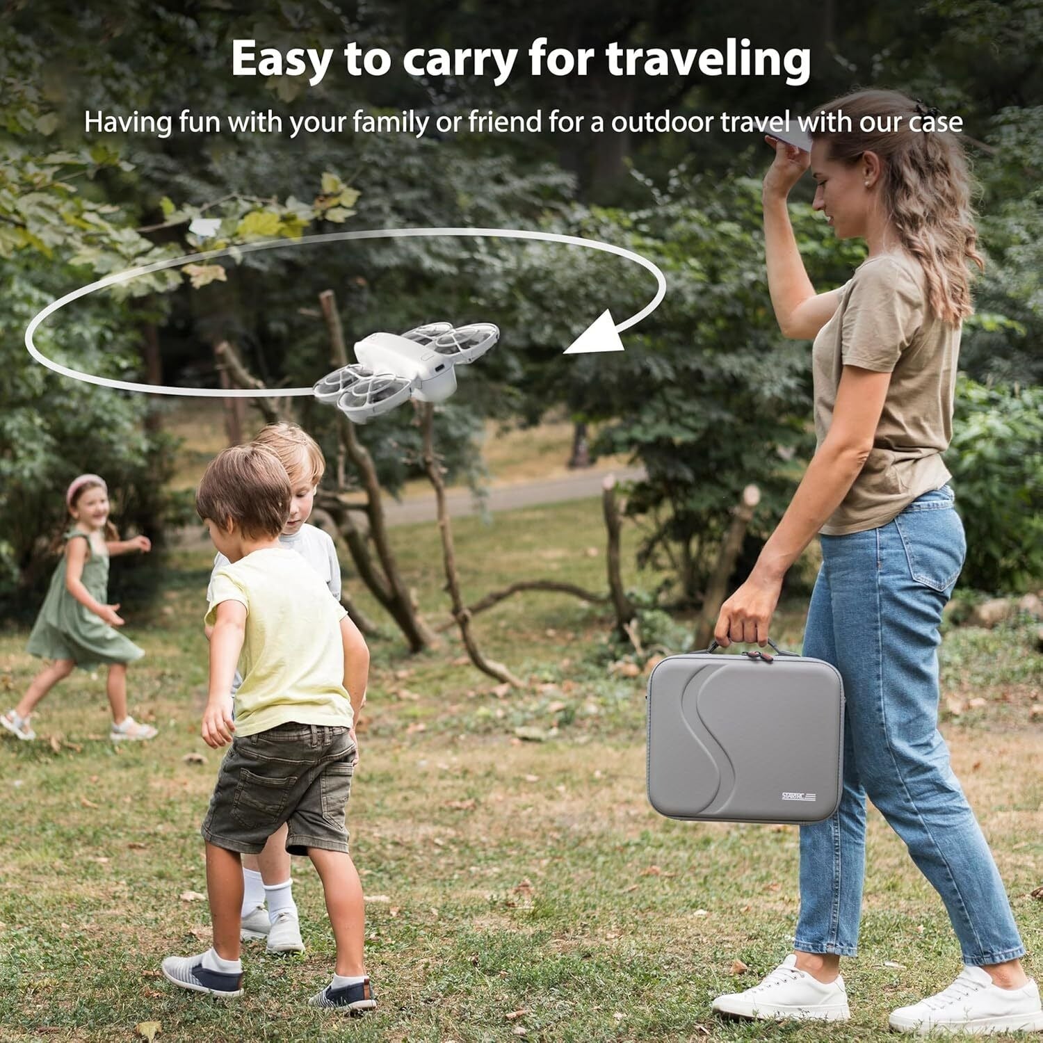STARTRC Carrying Case for DJI Neo Portable PU Storage Protective Bag for DJI Neo Fly More Combo Accessories, V413-ST-1123988-NEO-CASE-GREY