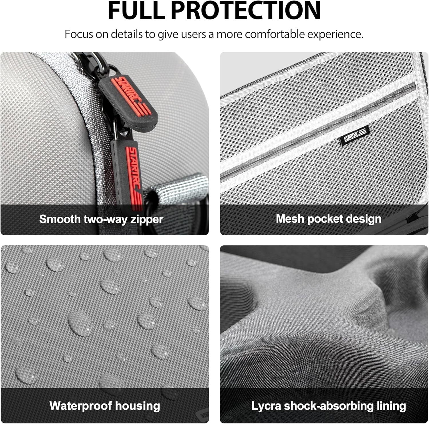 STARTRC Carrying Case for DJI Neo Portable PU Storage Protective Bag for DJI Neo Fly More Combo Accessories, V413-ST-1123988-NEO-CASE-GREY