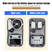 STARTRC Flip Drone Case for DJI Flip Fly More Combo,Portable PU Leather Shoulder Bag Can Organizes RC2/RC-N3 V413-ST12200080