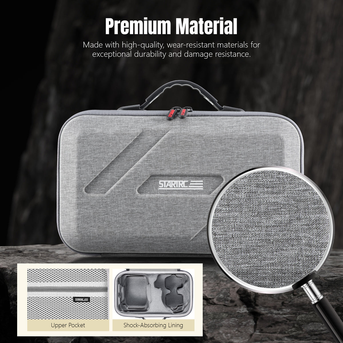 STARTRC Flip Drone Case for DJI Flip Fly More Combo,Portable PU Leather Shoulder Bag Can Organizes RC2/RC-N3 V413-ST12200080