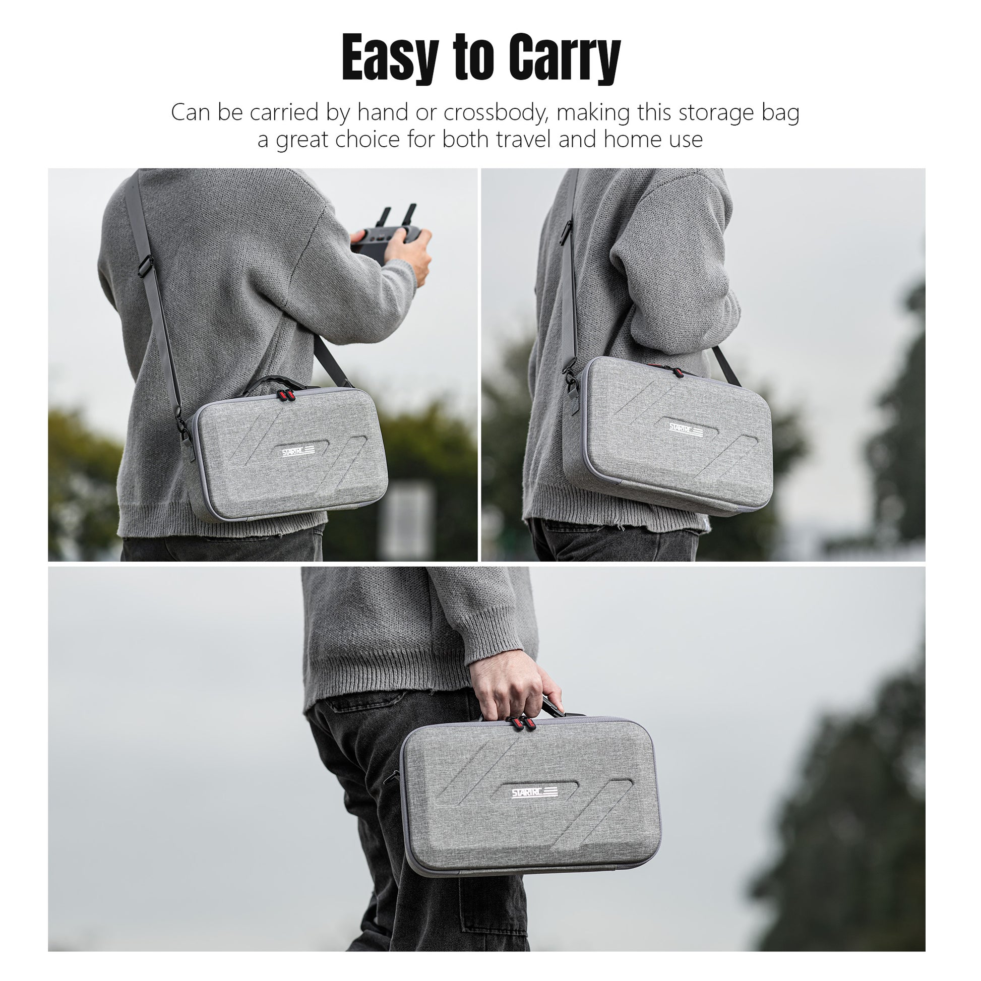 STARTRC Flip Drone Case for DJI Flip Fly More Combo,Portable PU Leather Shoulder Bag Can Organizes RC2/RC-N3 V413-ST12200080