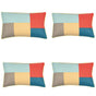 Pack of 4 Geo Beige Block Design Rectangle Cushion Cover 30cm x 50cm V416-435244BEIGEPK4