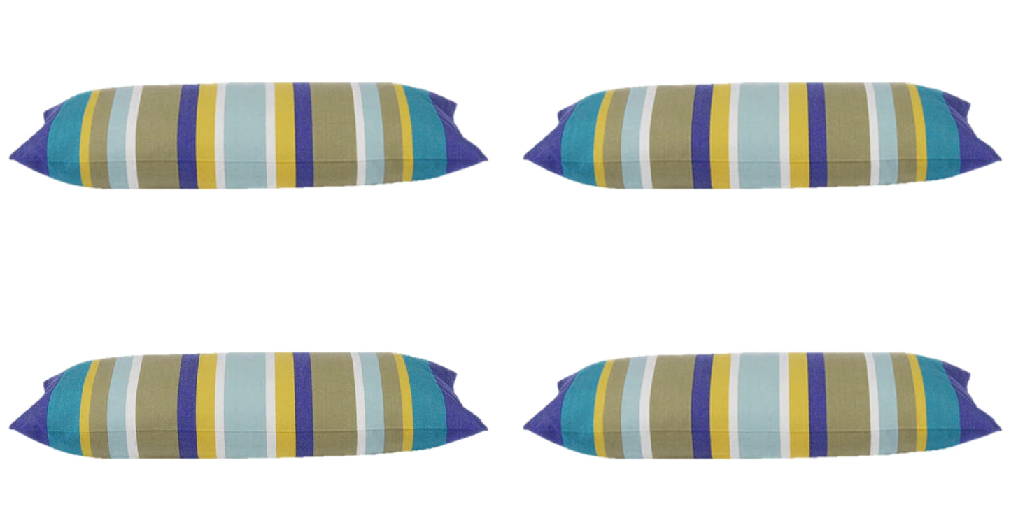 Pack of 4 Corban Royal Rectangle 35x70cm Striped Multicoloured Cushion Cover V416-437152 E10PK4