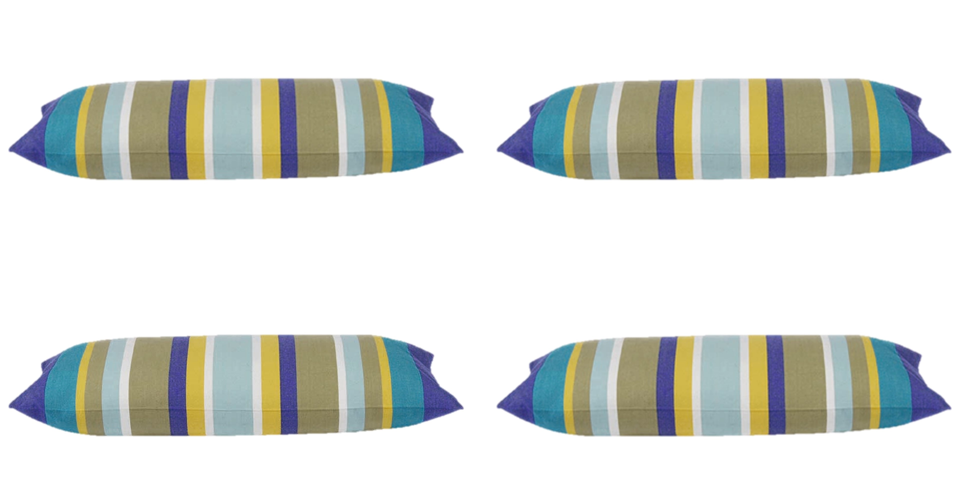 Pack of 4 Corban Royal Rectangle 35x70cm Striped Multicoloured Cushion Cover V416-437152 E10PK4