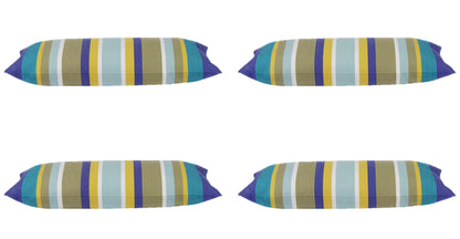 Pack of 4 Corban Royal Rectangle 35x70cm Striped Multicoloured Cushion Cover V416-437152 E10PK4