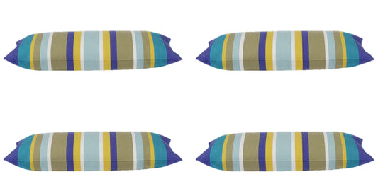 Pack of 4 Corban Royal Rectangle 35x70cm Striped Multicoloured Cushion Cover V416-437152 E10PK4