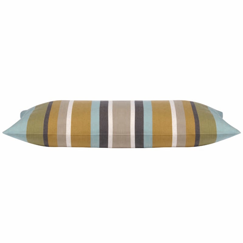 Corban Aqua Rectangle 35x70cm Striped Multicoloured Cushion Cover Nautical V416-437152P10