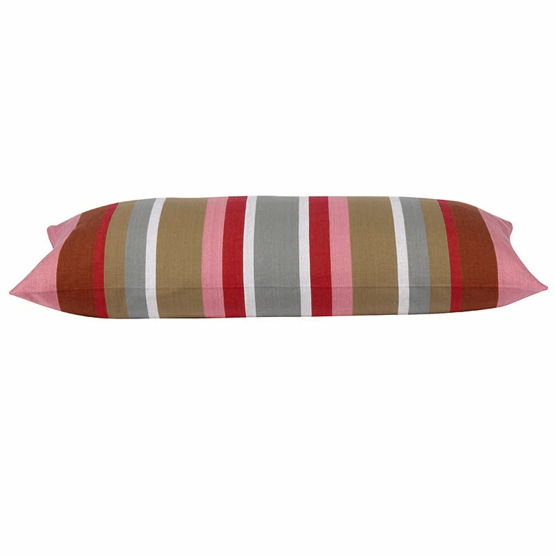 Corban Rose Pink Based Striped Cushion Cover Multicoloured Rectangle 35x70cm V416-437152R10