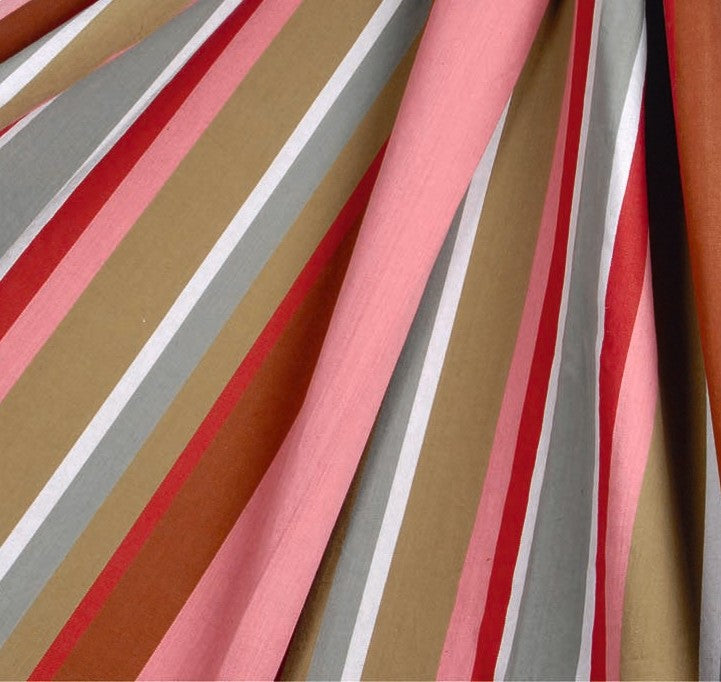 Corban Rose Pink Based Striped Cushion Cover Multicoloured Rectangle 35x70cm V416-437152R10