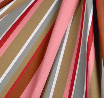 Corban Rose Pink Based Striped Cushion Cover Multicoloured Rectangle 35x70cm V416-437152R10