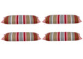 Pack of 4 Corban Rose Pink Based Striped Cushion Cover Multicoloured Rectangle 35x70cm V416-437152R10PK4