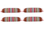 Pack of 4 Corban Rose Pink Based Striped Cushion Cover Multicoloured Rectangle 35x70cm V416-437152R10PK4